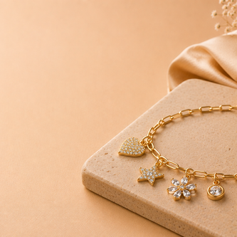Gold, Diamond & Personalized Charm Bracelets