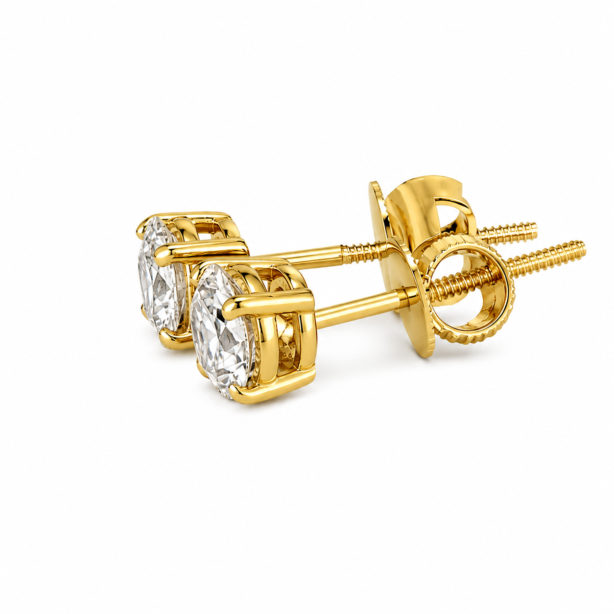 2.05 CTW Lab Grown Diamond Stud Earrings in 10K, 14K & 18K Gold |AE0005