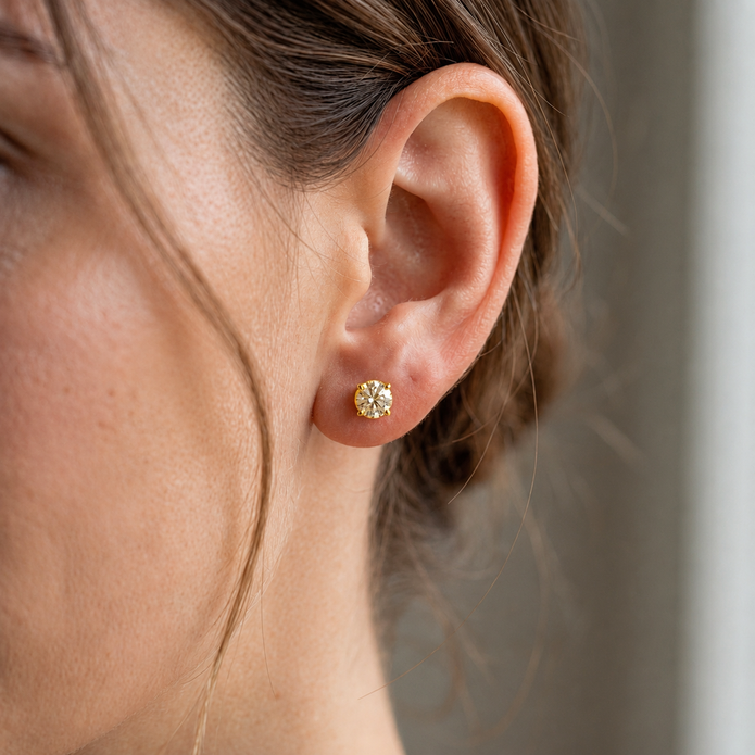 2.05 CTW Lab Grown Diamond Stud Earrings in 10K, 14K & 18K Gold |AE0005