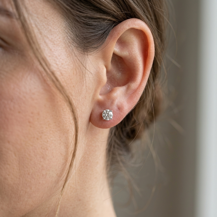 2.05 CTW Lab Grown Diamond Stud Earrings in 10K, 14K & 18K Gold |AE0005