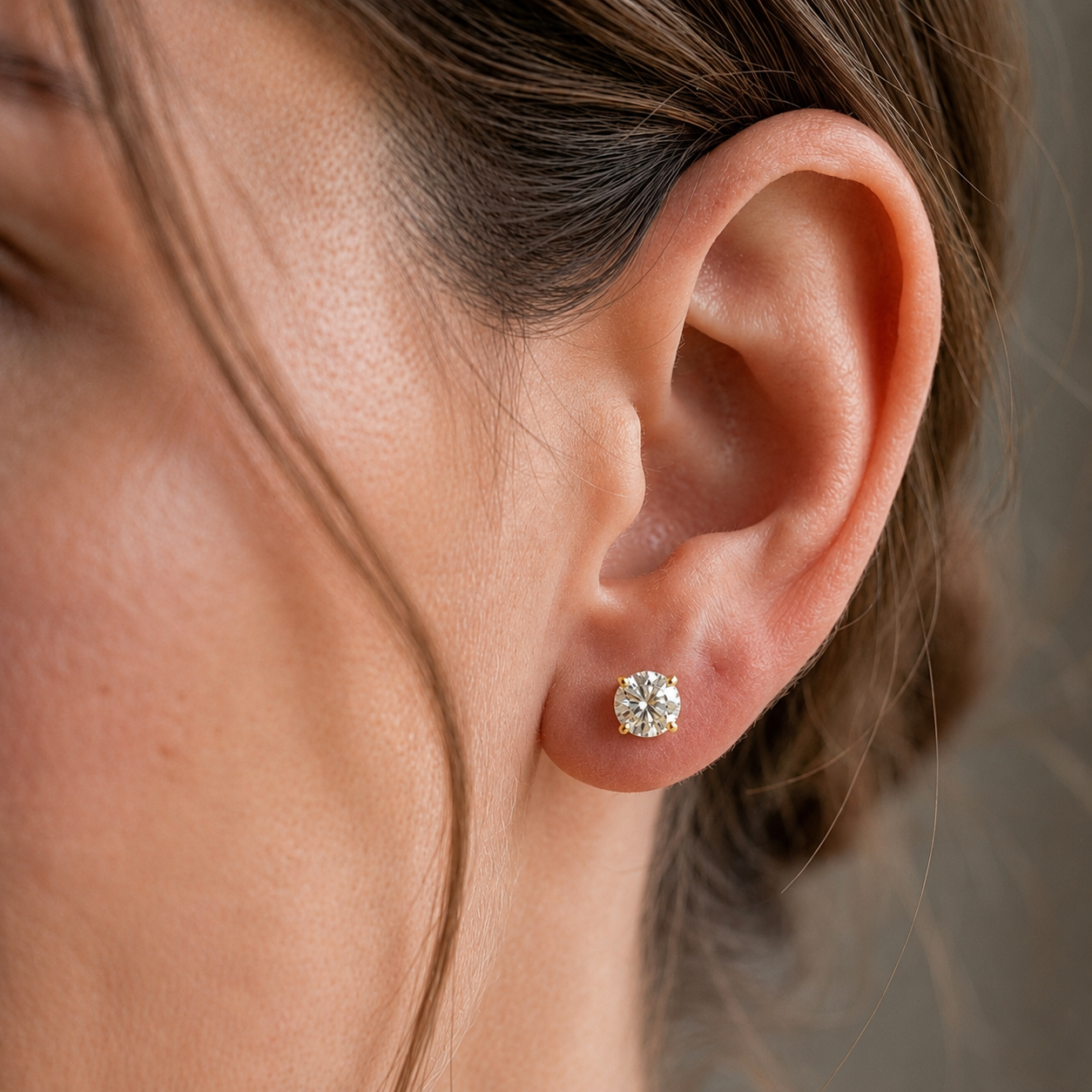 1.10 CTW Lab Grown Diamond Stud Earrings in 10K, 14K & 18K Gold |AE0020