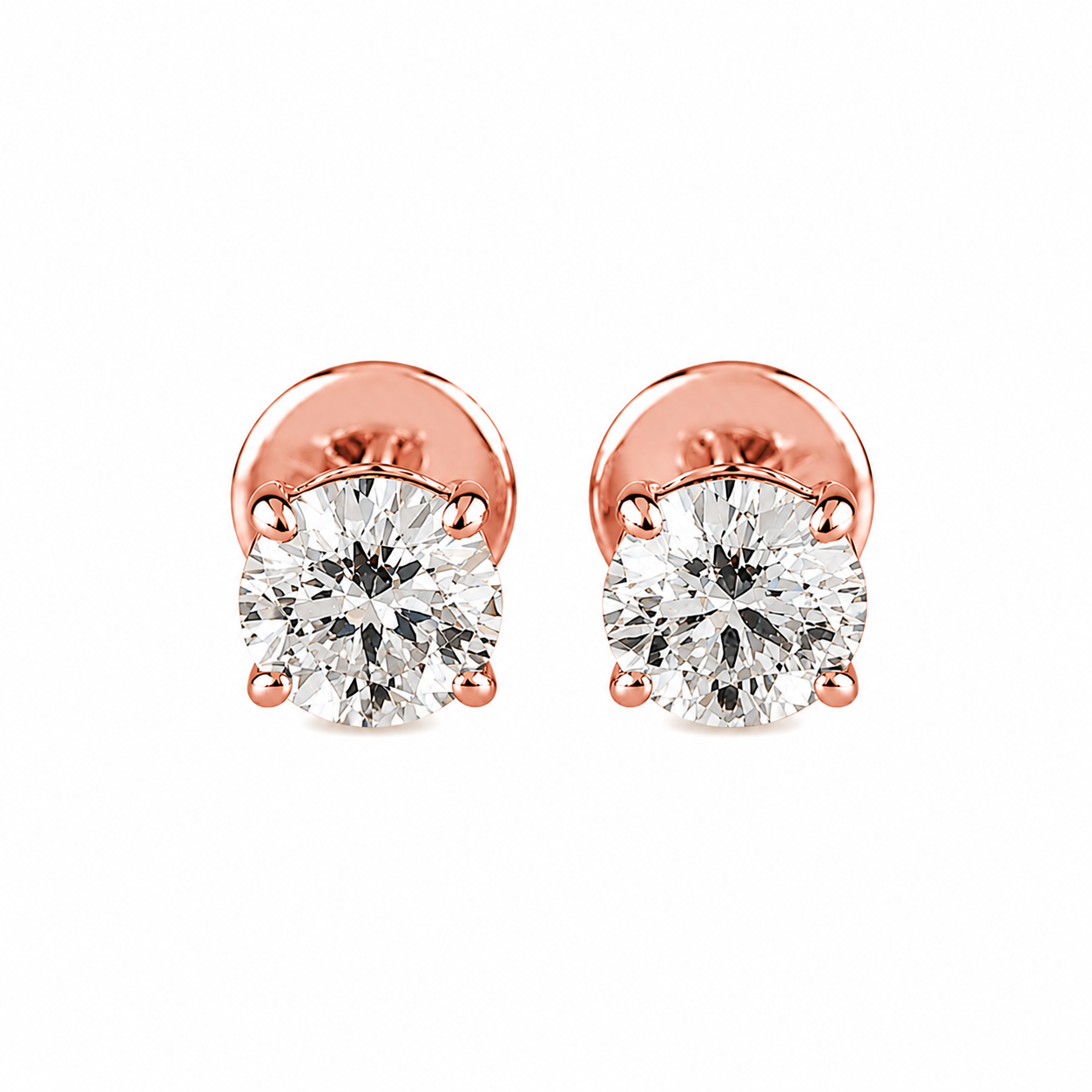 1.10 CTW Lab Grown Diamond Stud Earrings in 10K, 14K & 18K Gold |AE0020
