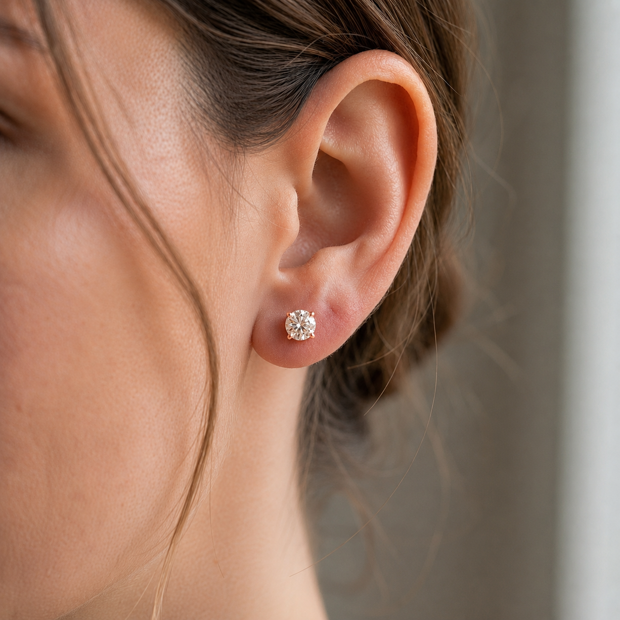 1.10 CTW Lab Grown Diamond Stud Earrings in 10K, 14K & 18K Gold |AE0020