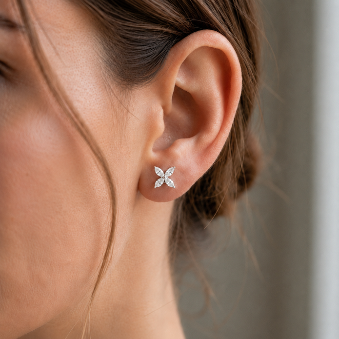 2.00 TCW Lab Grown Diamond Daily Wear Earrings in 10K, 14K & 18K Gold |AE0154