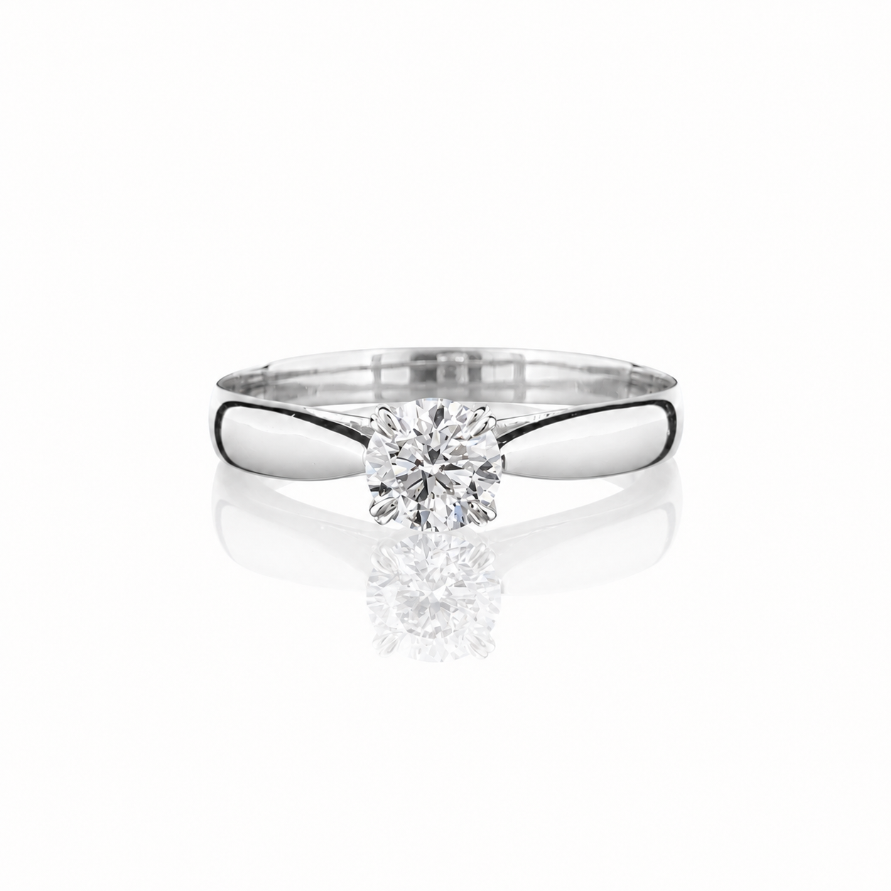 AR0390 - 0.55 TCW Diamond Studded Gold Solitaire Ring