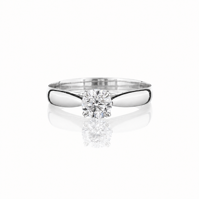 AR0390 - 0.55 TCW Diamond Studded Gold Solitaire Ring