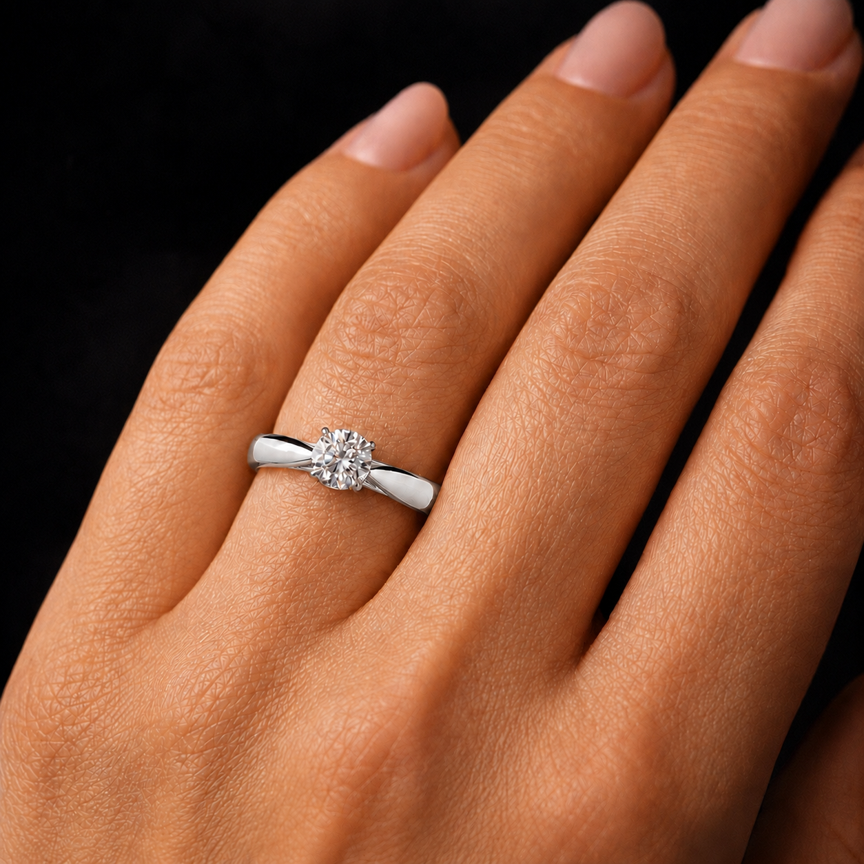 AR0390 - 0.55 TCW Diamond Studded Gold Solitaire Ring