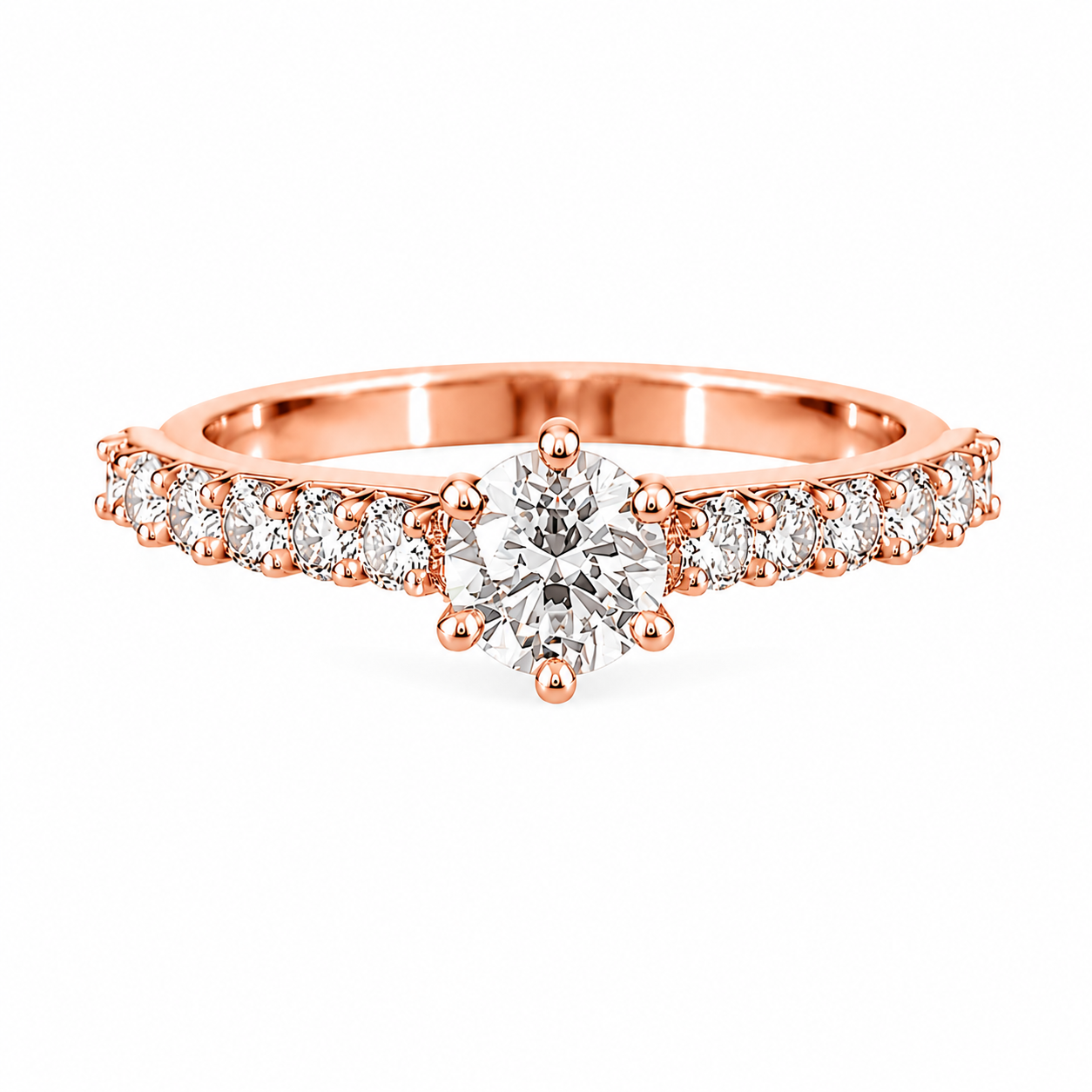 AR0425 - 0.85 CTW Diamond Studded Gold Engagement Rings