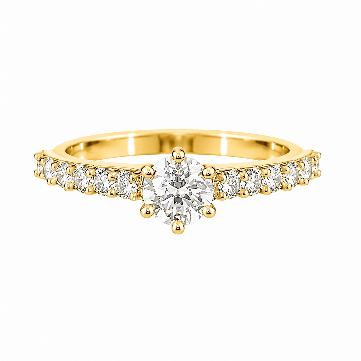 AR0425 - 0.85 CTW Diamond Studded Gold Engagement Rings