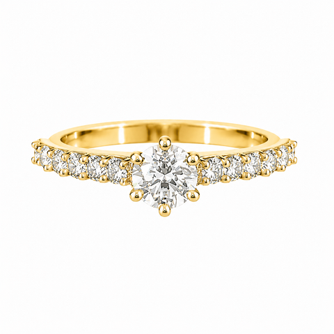 AR0425 - 0.85 CTW Diamond Studded Gold Engagement Rings