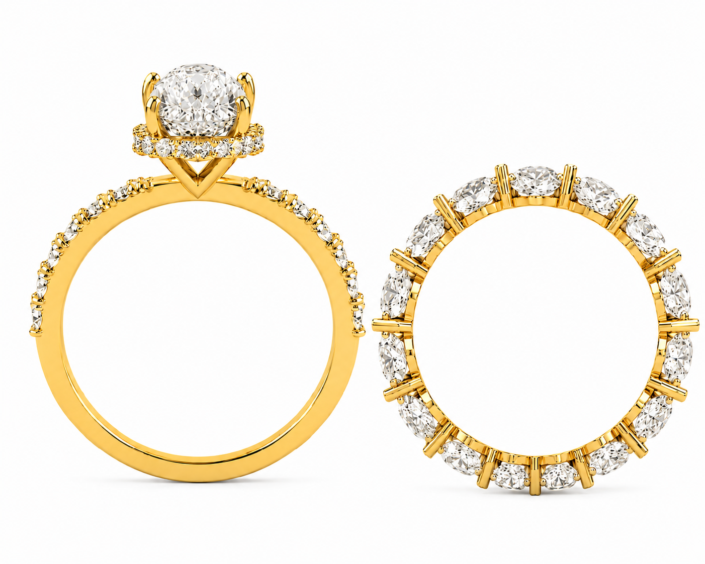 2.55 CTW Lab Grown Diamond Studded in 10K, 14K & 18K Gold Eternity Rings | AR0431