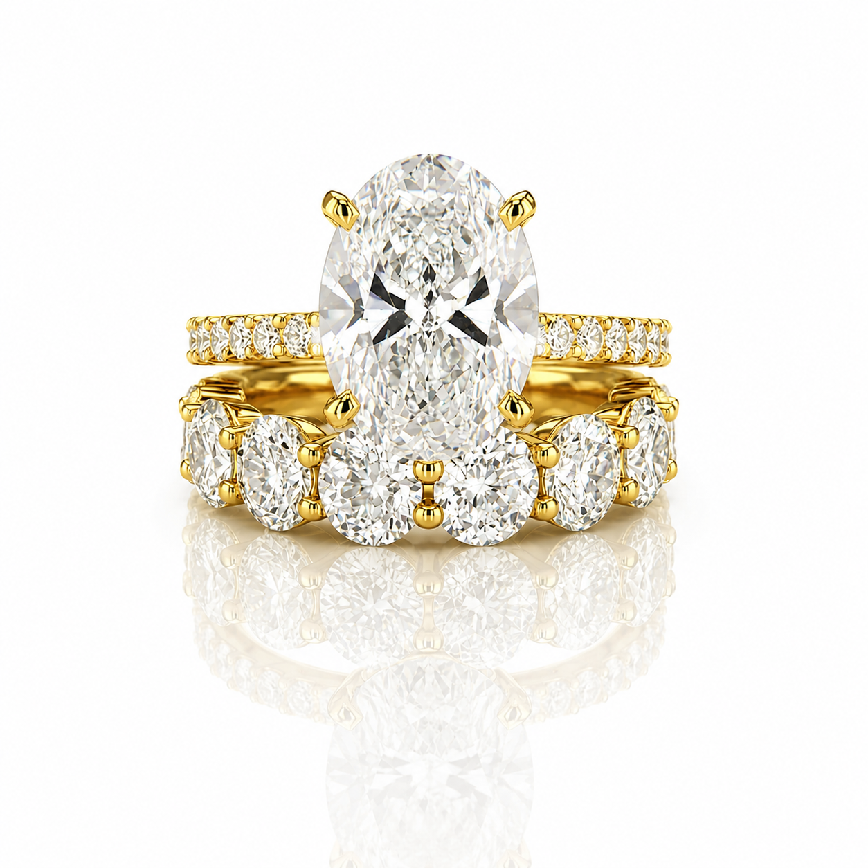 2.55 CTW Lab Grown Diamond Studded in 10K, 14K & 18K Gold Eternity Rings | AR0431