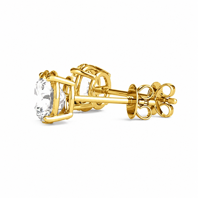 0.55 TCW Lab Grown Diamond Stud Earrings in 10K, 14K & 18K Gold |E01035