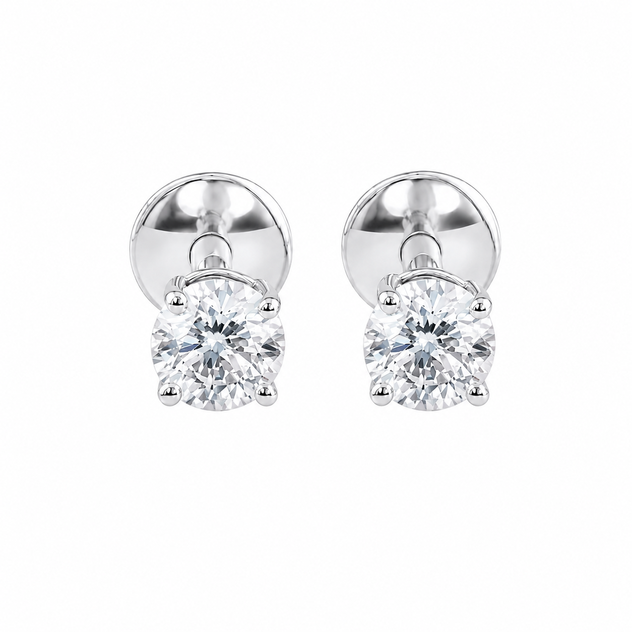 0.55 TCW Lab Grown Diamond Stud Earrings in 10K, 14K & 18K Gold |E01035