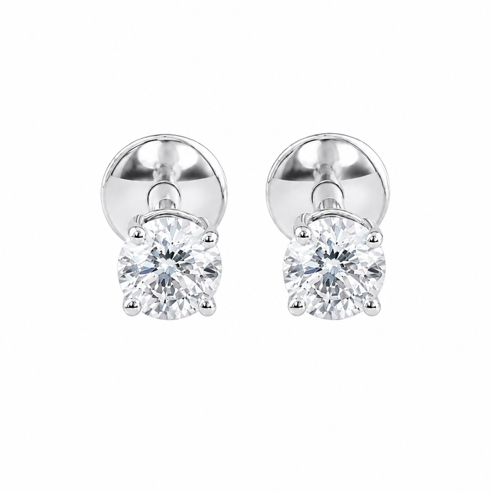 0.55 TCW Lab Grown Diamond Stud Earrings in 10K, 14K & 18K Gold |E01035