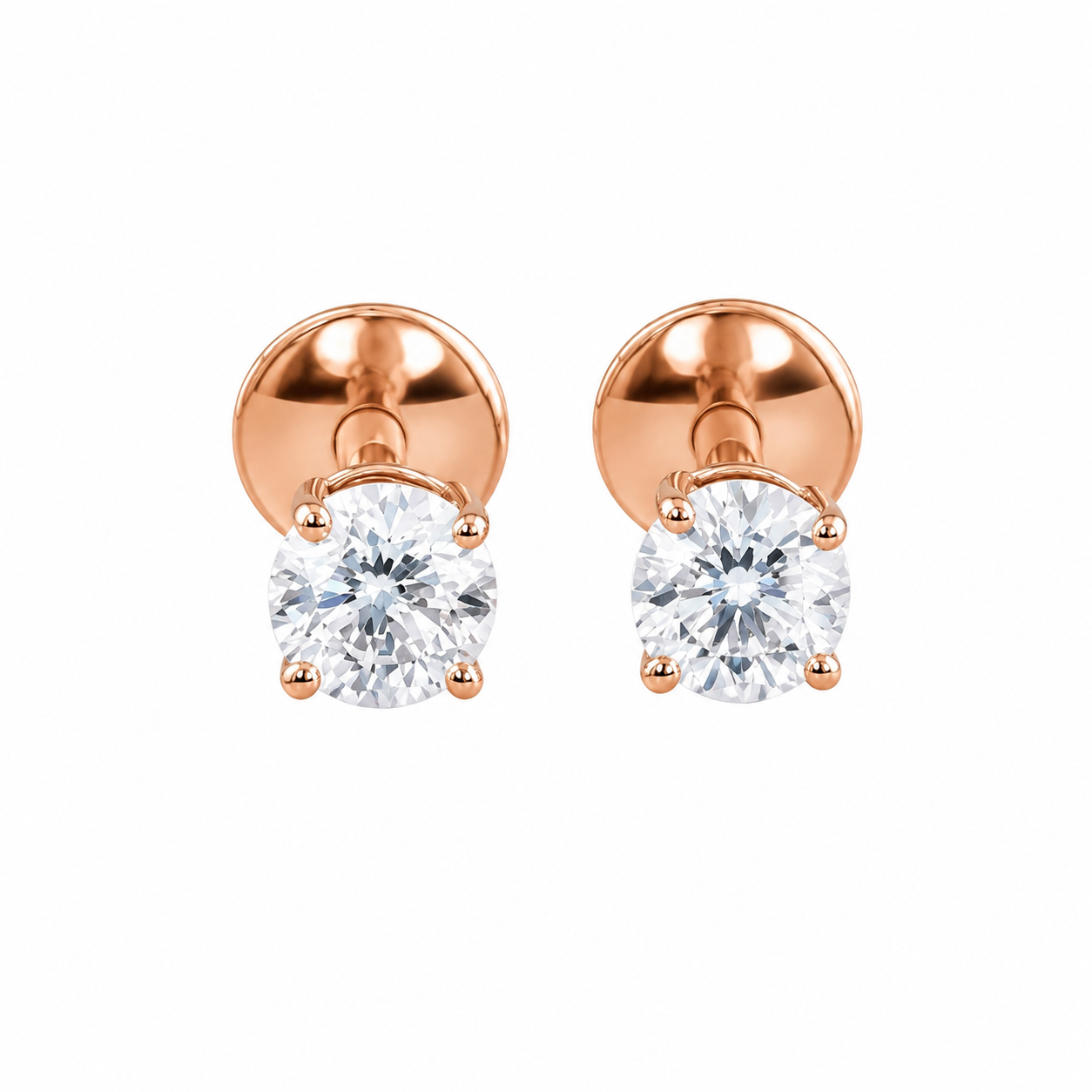 0.55 TCW Lab Grown Diamond Stud Earrings in 10K, 14K & 18K Gold |E01035