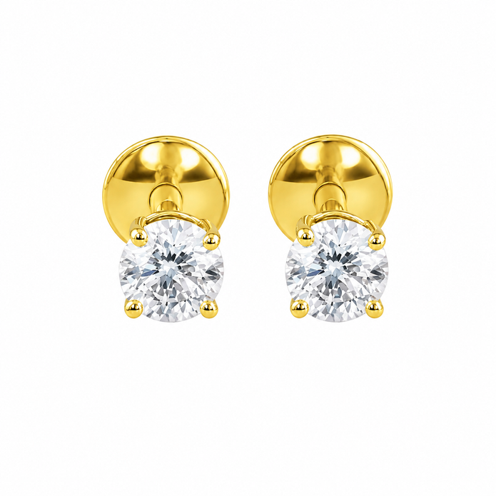 0.55 TCW Lab Grown Diamond Stud Earrings in 10K, 14K & 18K Gold |E01035