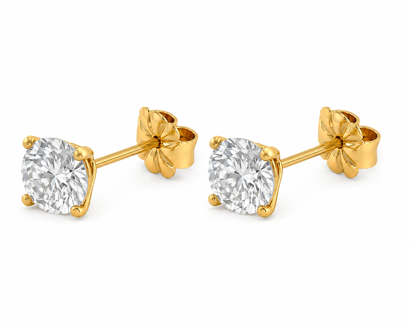 3.70 CTW Lab Grown Diamond Stud Earrings in 10K, 14K & 18K Gold |E01105