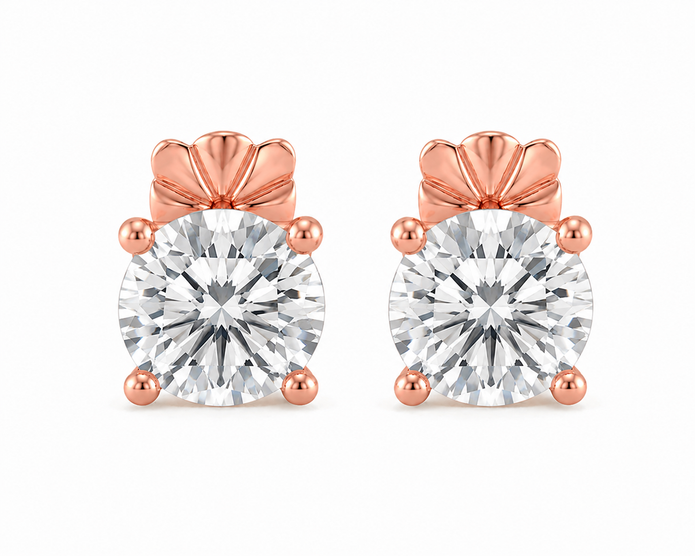 3.70 CTW Lab Grown Diamond Stud Earrings in 10K, 14K & 18K Gold |E01105