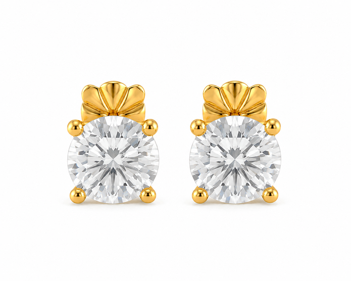 3.70 CTW Lab Grown Diamond Stud Earrings in 10K, 14K & 18K Gold |E01105