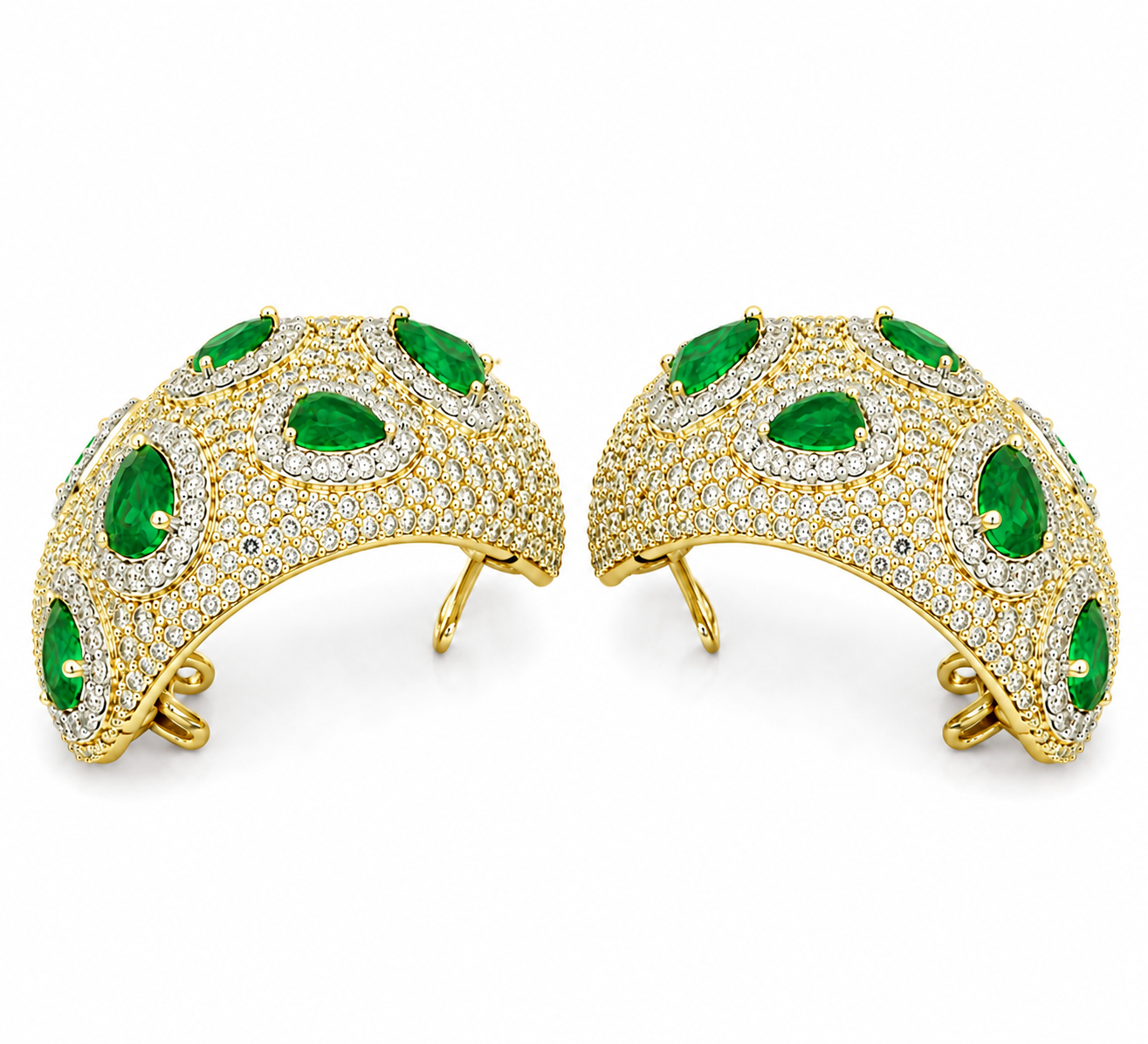 1.90 TCW Lab Grown Diamond Hoop & Drop Earrings in 10K, 14K & 18K Gold |E01142