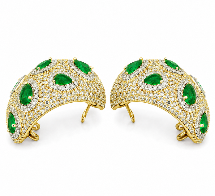 1.90 TCW Lab Grown Diamond Hoop & Drop Earrings in 10K, 14K & 18K Gold |E01142
