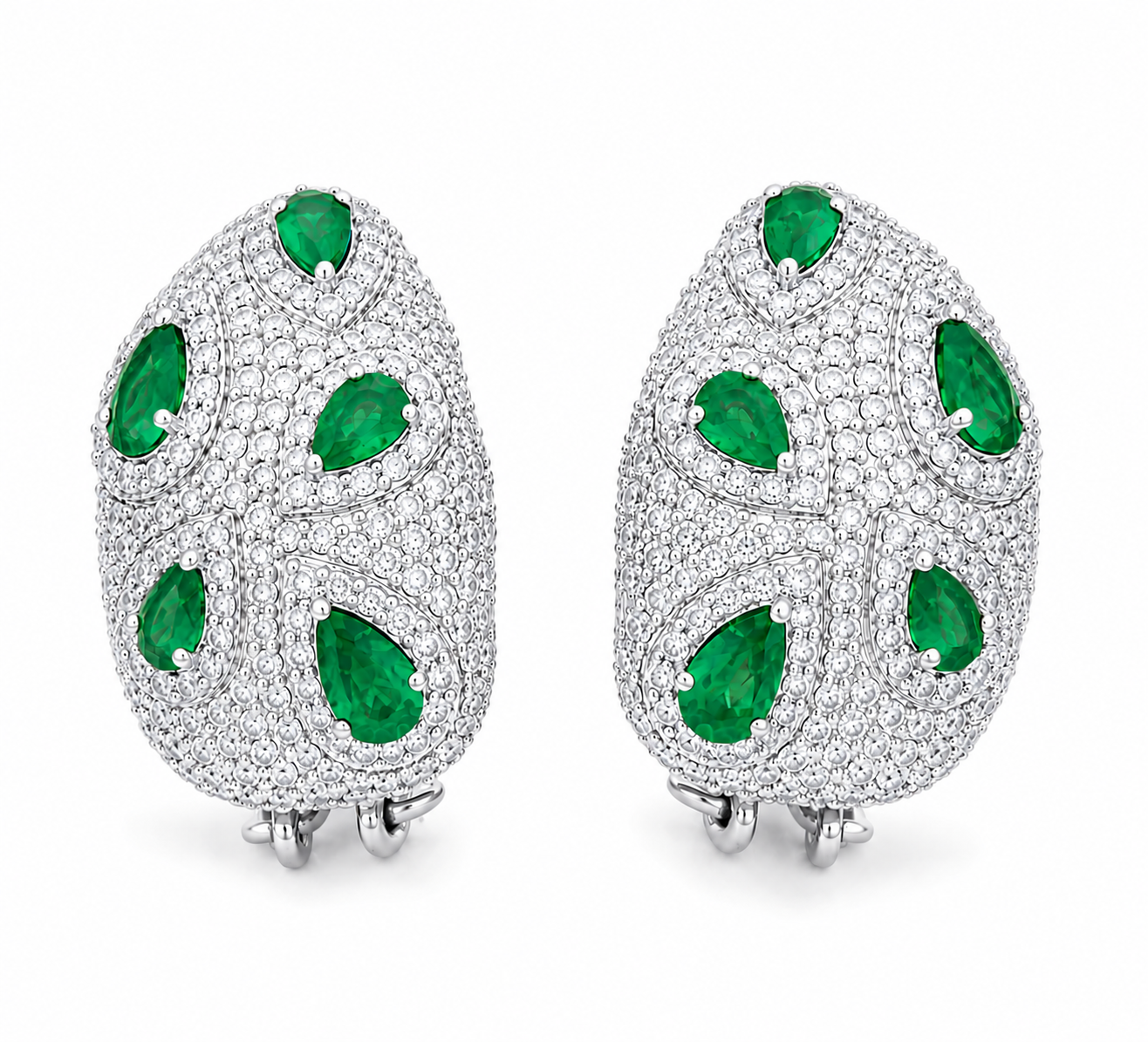 1.90 TCW Lab Grown Diamond Hoop & Drop Earrings in 10K, 14K & 18K Gold |E01142