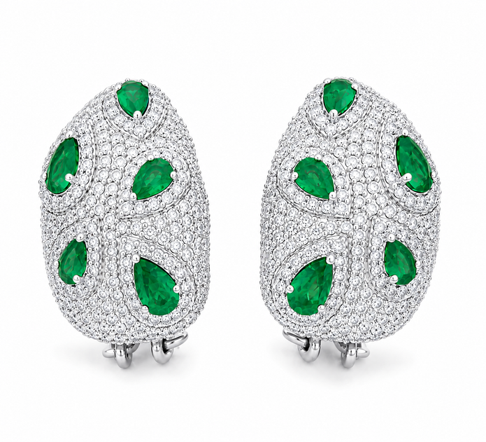 1.90 TCW Lab Grown Diamond Hoop & Drop Earrings in 10K, 14K & 18K Gold |E01142