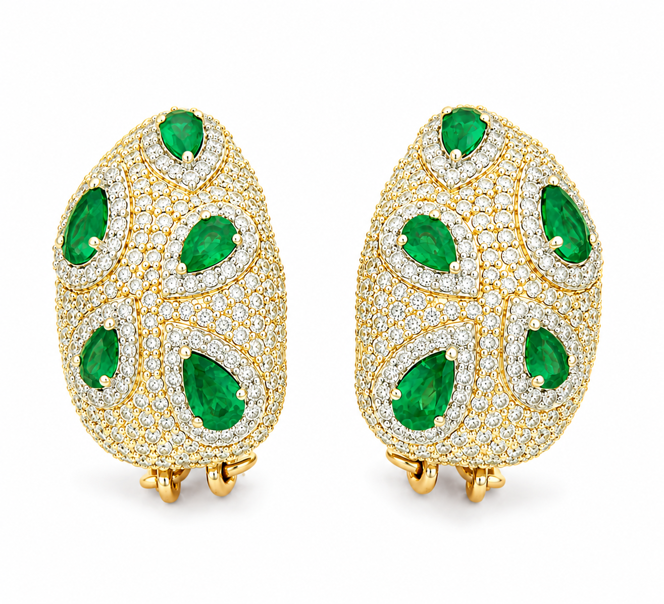 1.90 TCW Lab Grown Diamond Hoop & Drop Earrings in 10K, 14K & 18K Gold |E01142