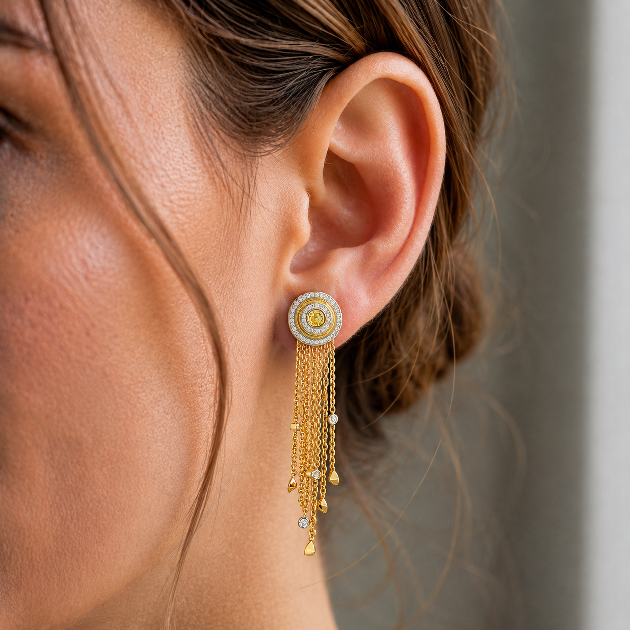 1.25 TCW Lab Grown Diamond Hoop & Drop Earrings in 10K, 14K & 18K Gold |E01143
