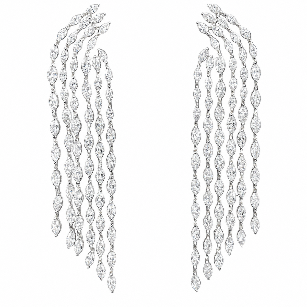 8.20 CTW Lab Grown Diamond Hoop & Drop Earrings in 10K, 14K & 18K Gold |E01146