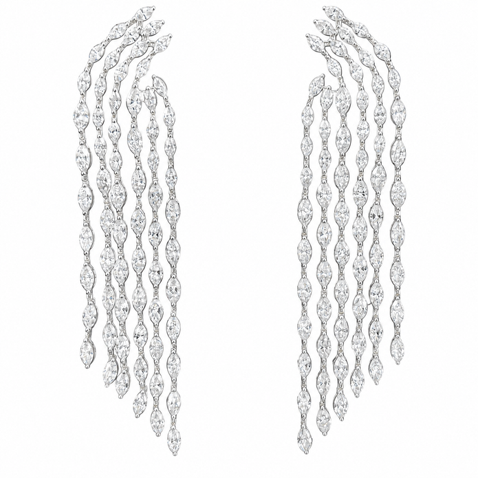 8.20 CTW Lab Grown Diamond Hoop & Drop Earrings in 10K, 14K & 18K Gold |E01146