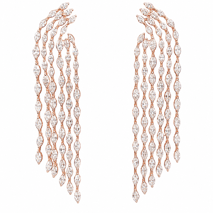 8.20 CTW Lab Grown Diamond Hoop & Drop Earrings in 10K, 14K & 18K Gold |E01146