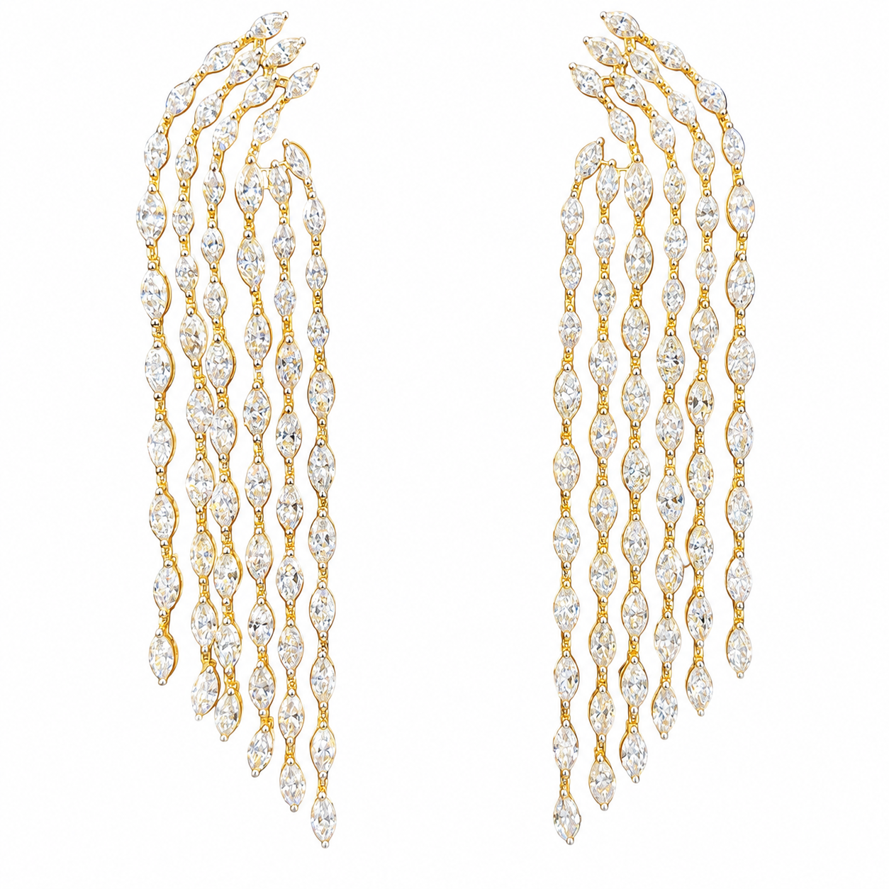 8.20 CTW Lab Grown Diamond Hoop & Drop Earrings in 10K, 14K & 18K Gold |E01146