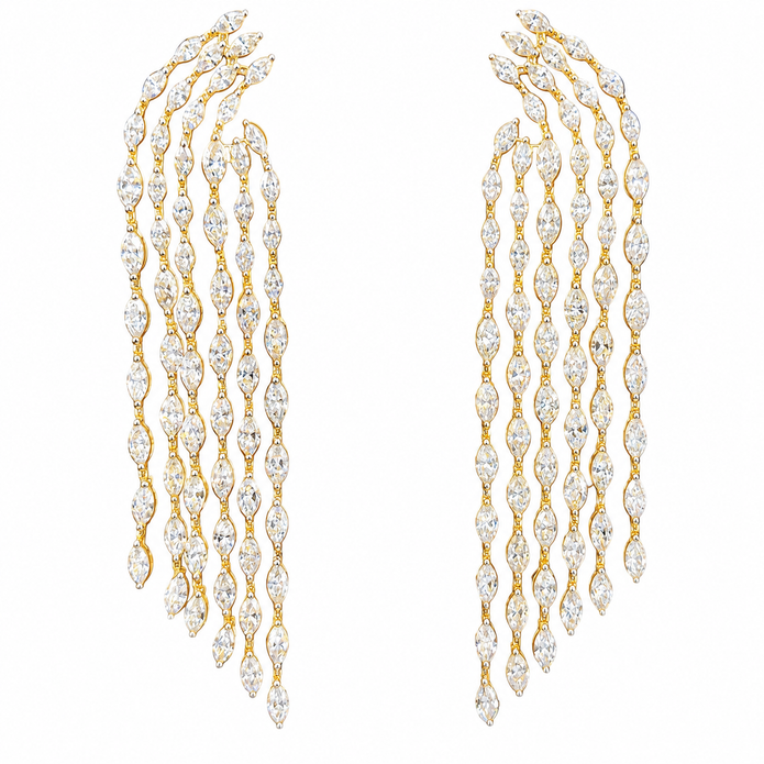 8.20 CTW Lab Grown Diamond Hoop & Drop Earrings in 10K, 14K & 18K Gold |E01146