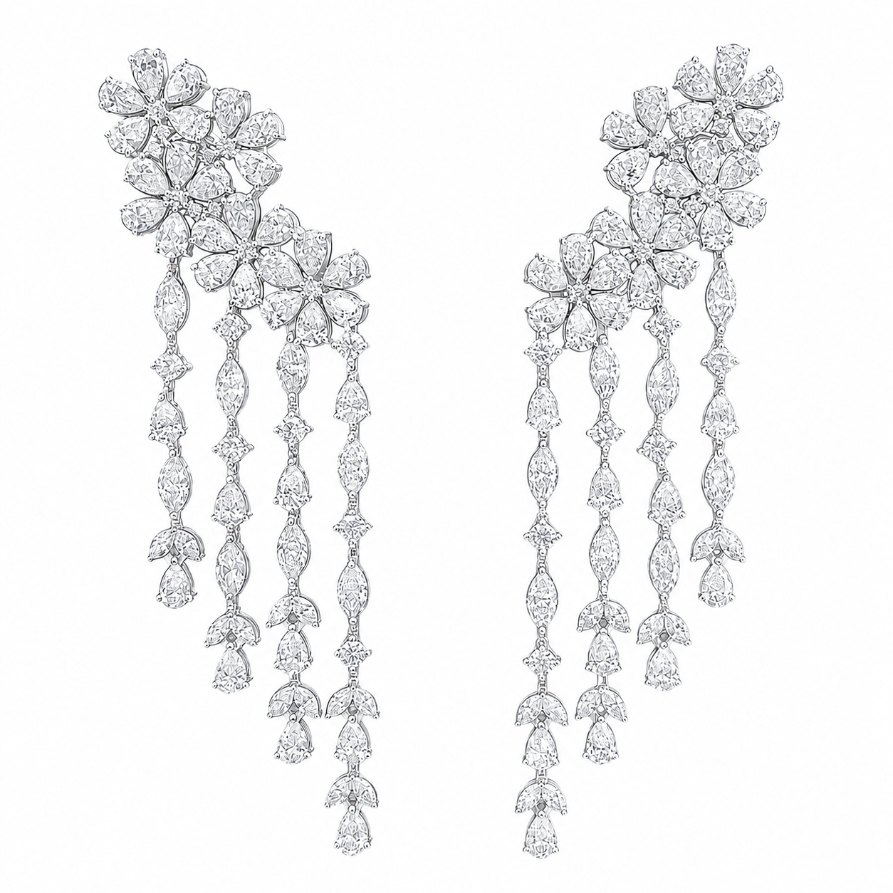 10.00 TCW Lab Grown Diamond Hoop & Drop Earrings in 10K, 14K & 18K Gold |E01147