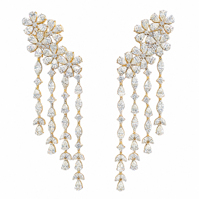 10.00 TCW Lab Grown Diamond Hoop & Drop Earrings in 10K, 14K & 18K Gold |E01147