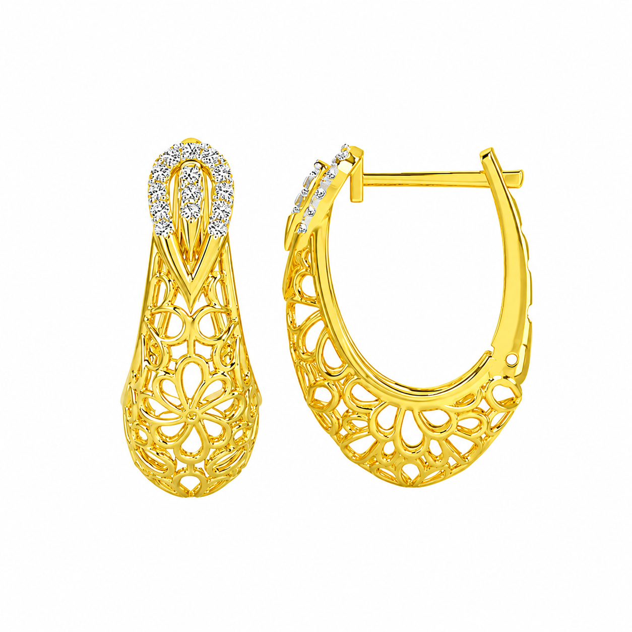 0.20 TCW Lab Grown Diamond Daily Wear Earrings in 10K, 14K & 18K Gold |E01186