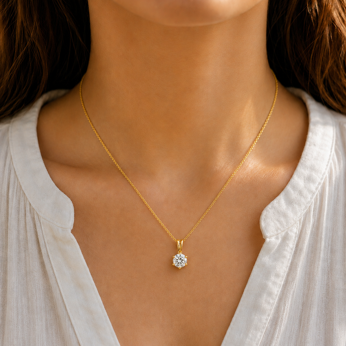 0.40 TCW Lab Grown Diamond Stud Pendants in , 14K & 18K Gold |P01015