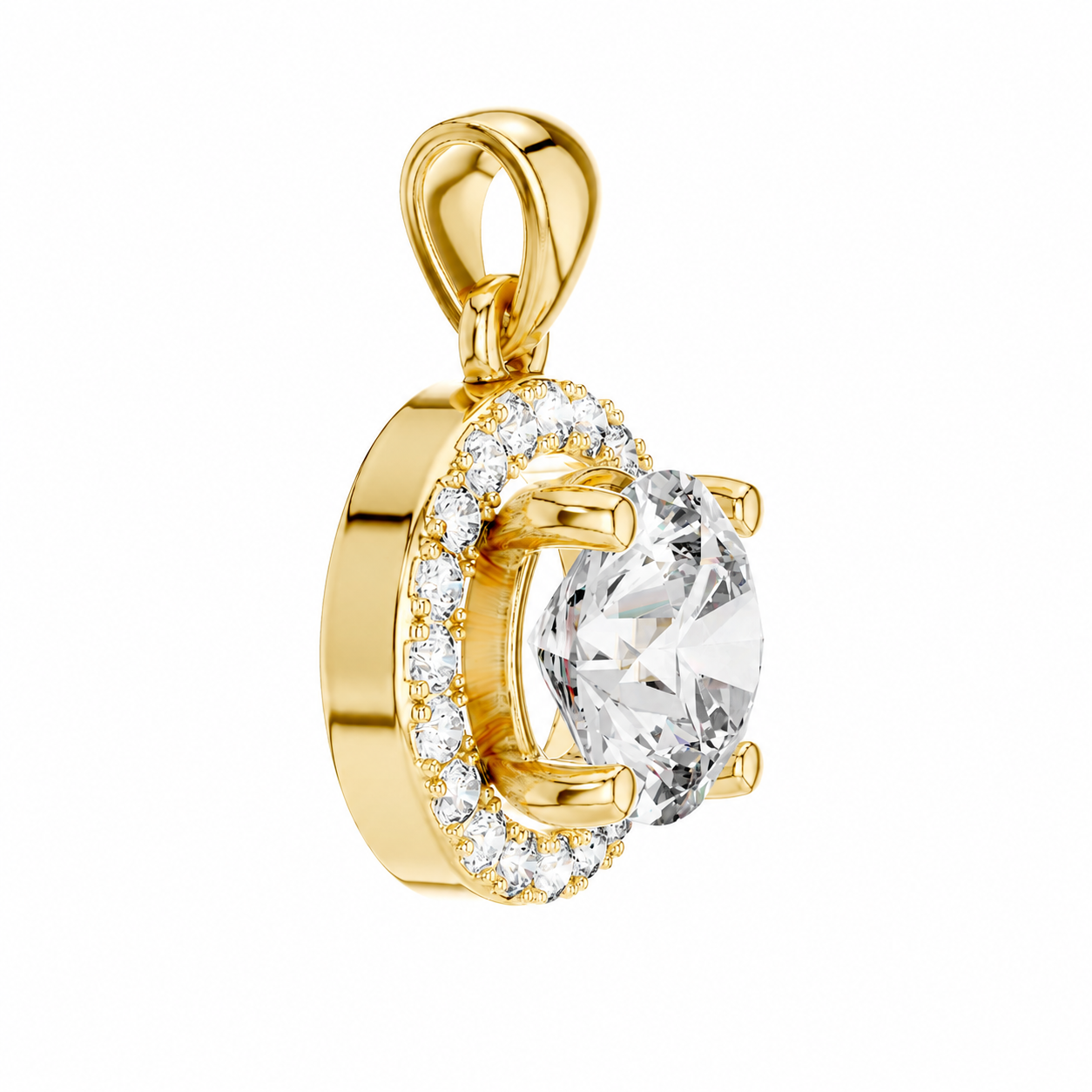 1.20 CTW Lab Grown Diamond Solitaire Pendants in 14K & 18K Gold |P01423
