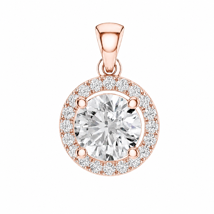 1.20 CTW Lab Grown Diamond Solitaire Pendants in 14K & 18K Gold |P01423