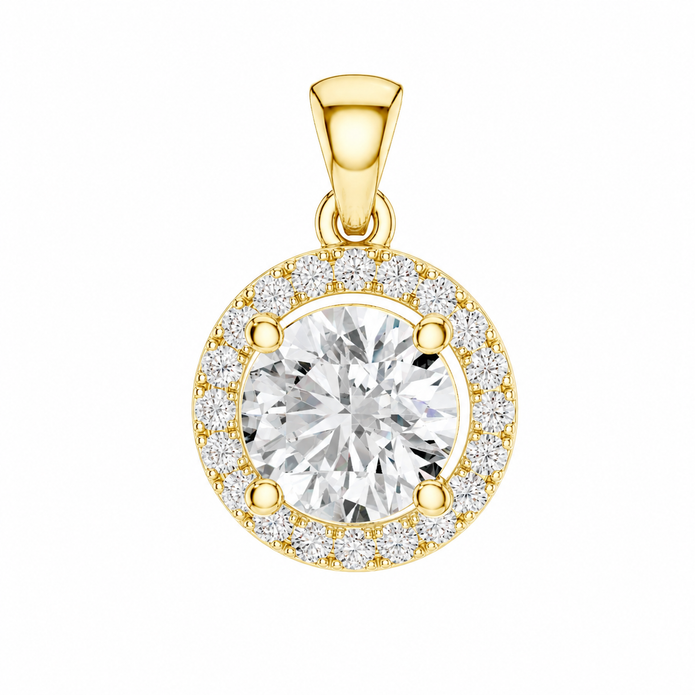 1.20 CTW Lab Grown Diamond Solitaire Pendants in 14K & 18K Gold |P01423