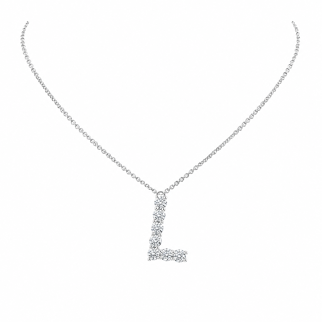 1.35 CTW Lab Grown Diamond Initial Pendants in 14K & 18K Gold | P01455