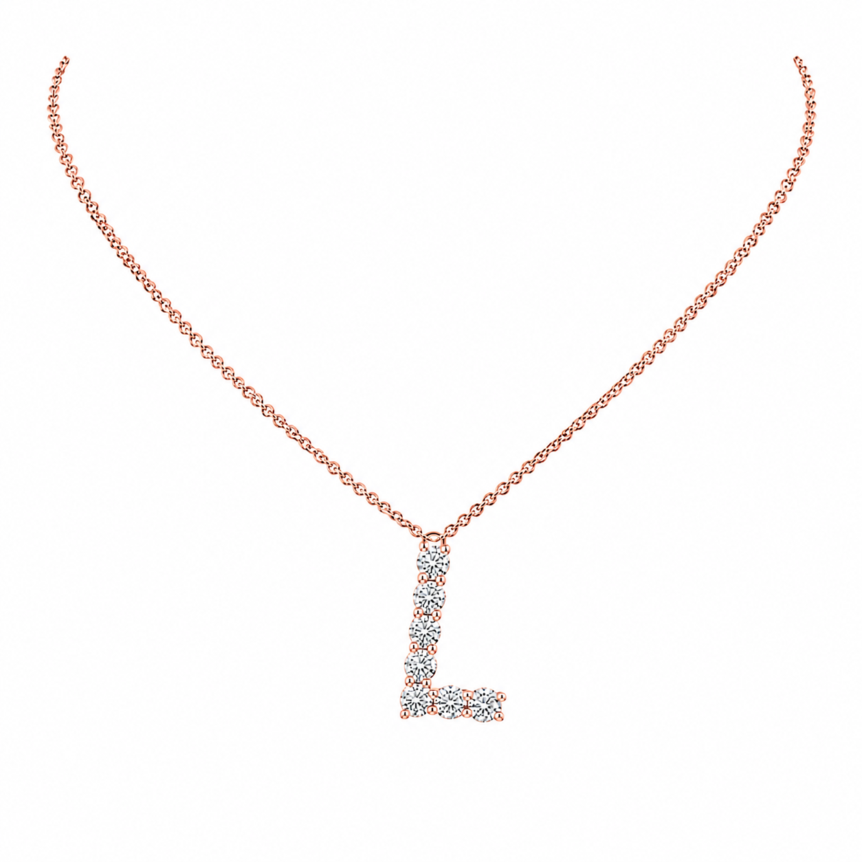 1.35 CTW Lab Grown Diamond Initial Pendants in 14K & 18K Gold | P01455