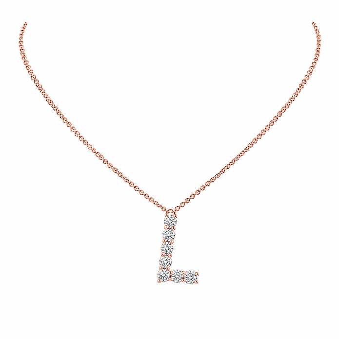 1.35 CTW Lab Grown Diamond Initial Pendants in 14K & 18K Gold | P01455