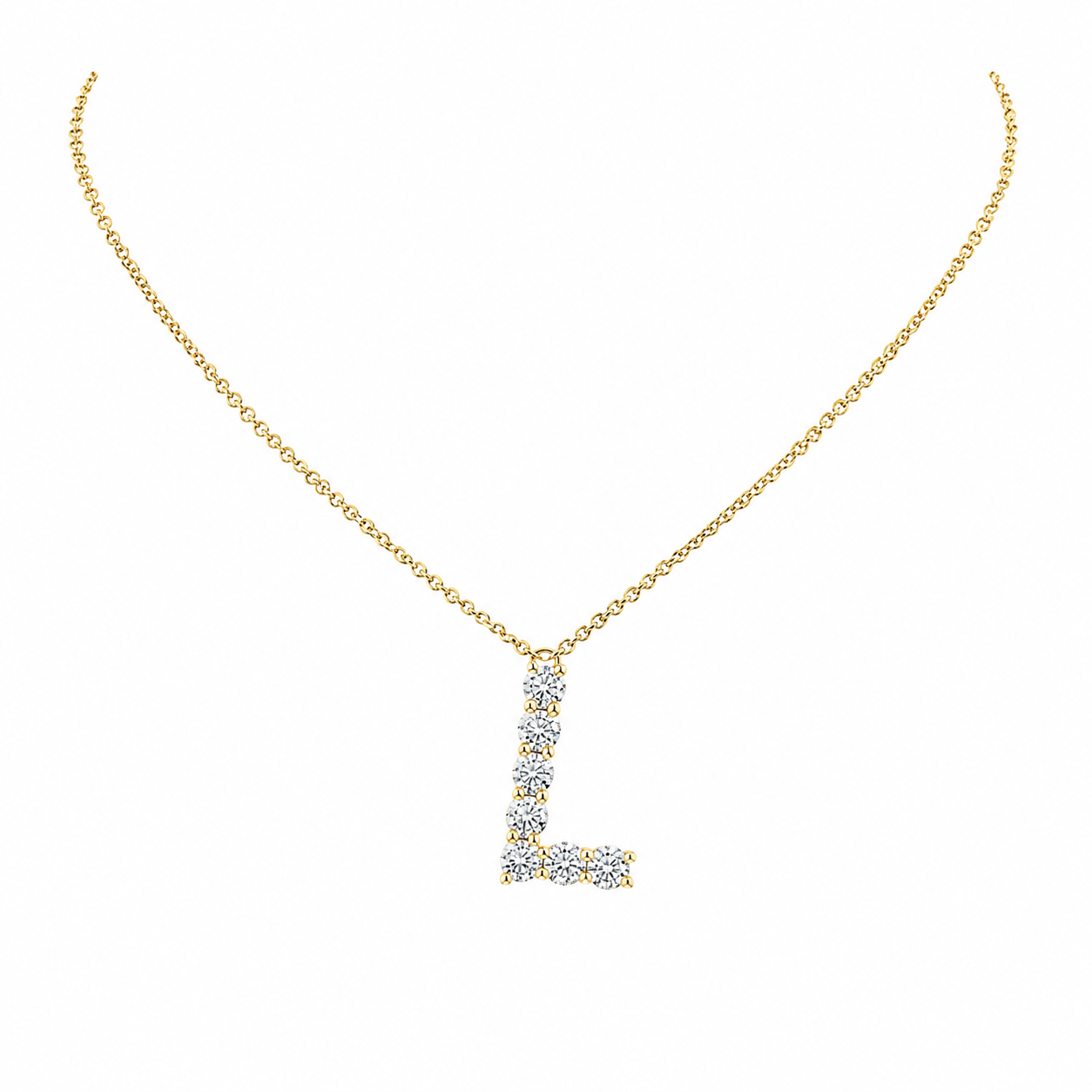 1.35 CTW Lab Grown Diamond Initial Pendants in 14K & 18K Gold | P01455