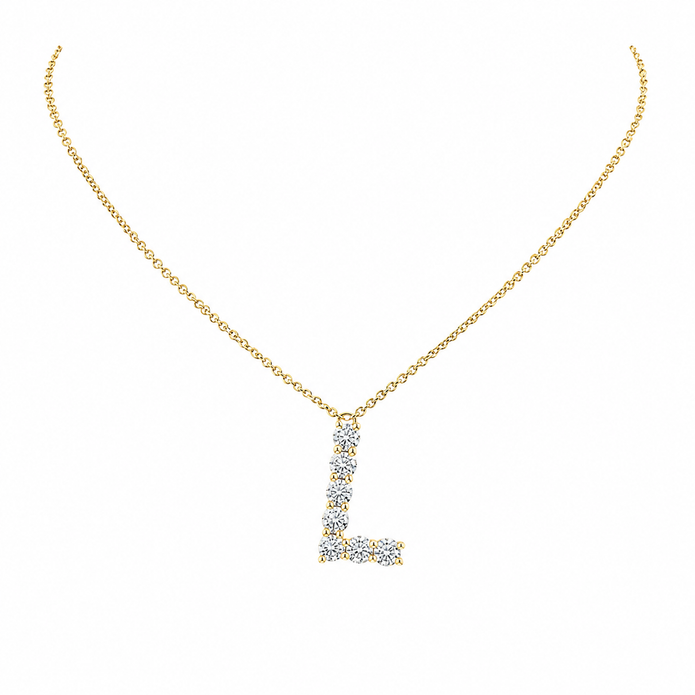 1.35 CTW Lab Grown Diamond Initial Pendants in 14K & 18K Gold | P01455
