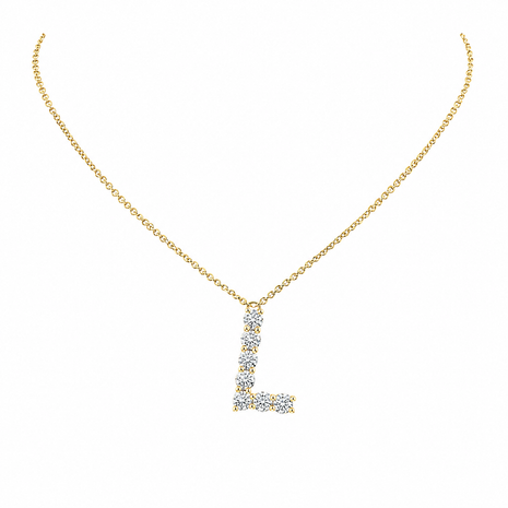 1.35 CTW Lab Grown Diamond Initial Pendants in 14K & 18K Gold | P01455