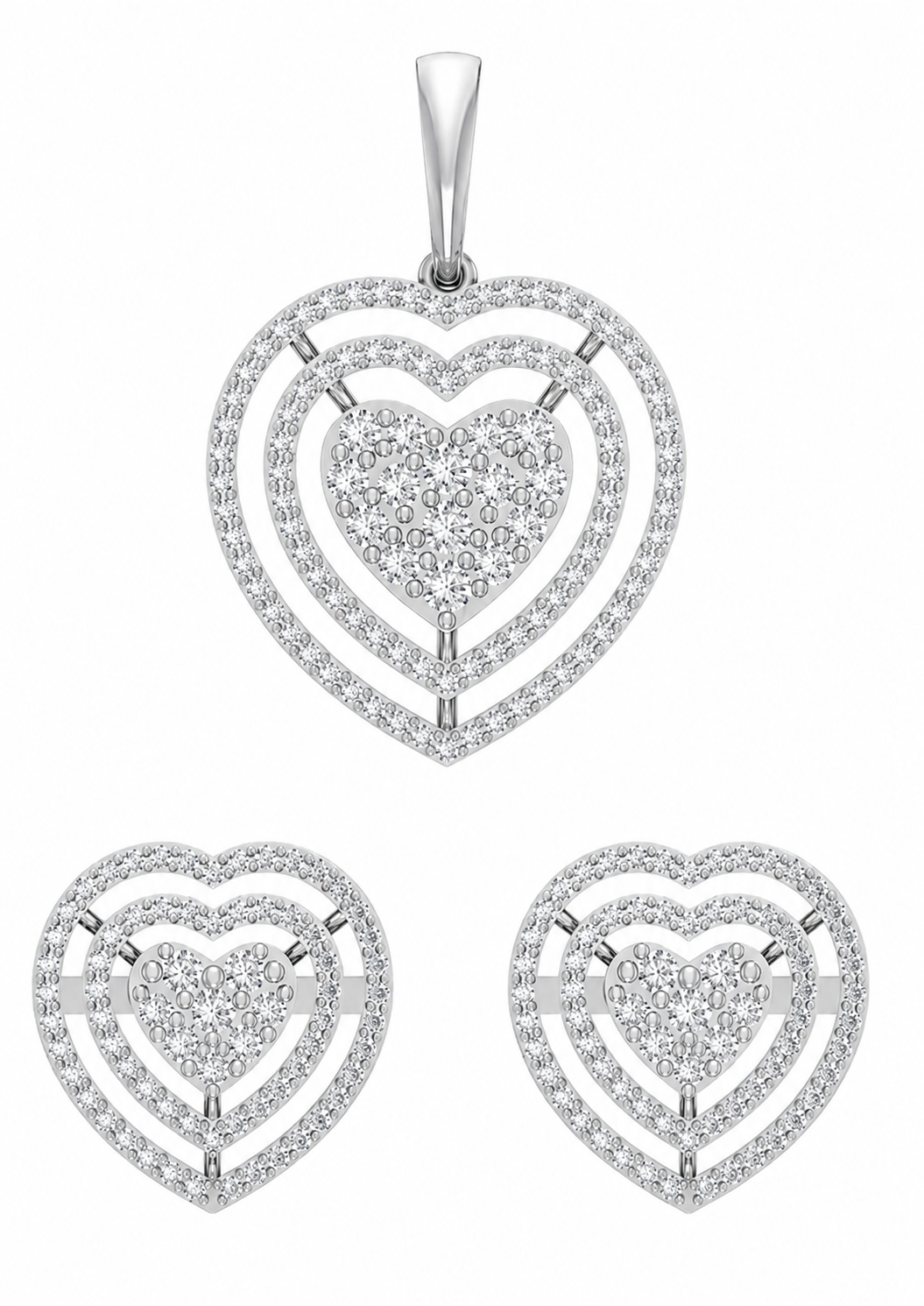 2.05 TCW Lab Grown Diamond Pendant Sets in 14K & 18K Gold | PS0261