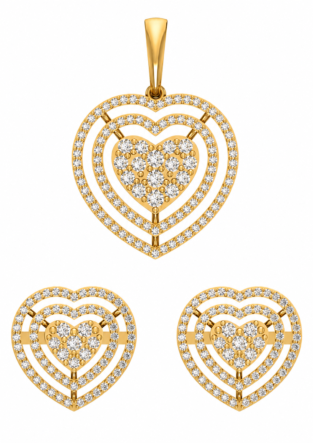 2.05 TCW Lab Grown Diamond Pendant Sets in 14K & 18K Gold | PS0261